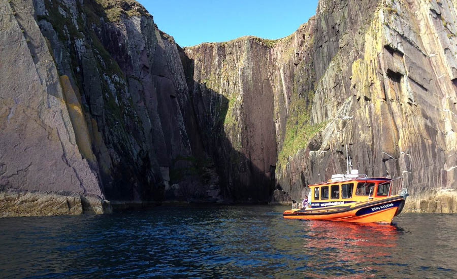 Boat in cove on Blasket Island